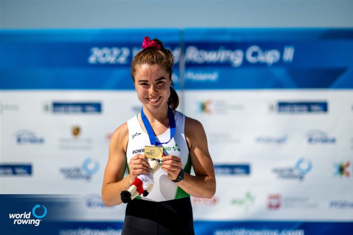 Katie O'Brien, PR2 Women's Single Sculls, Ireland, Gold, 2022 World Rowing Cup II, Poznan, Poland / World Rowing/Benedict Tufnell