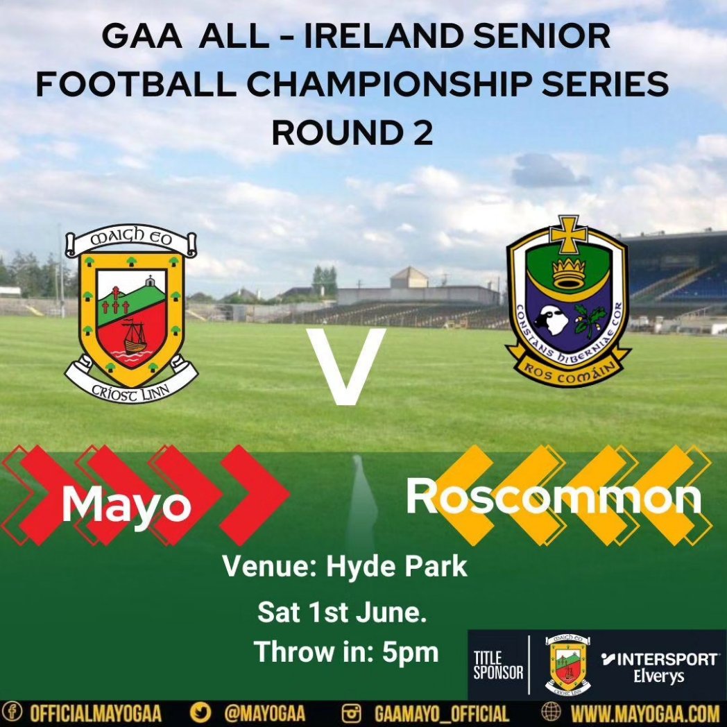 Roscommon v Mayo : Preview, Stats, Teams, Live Scores & Betting