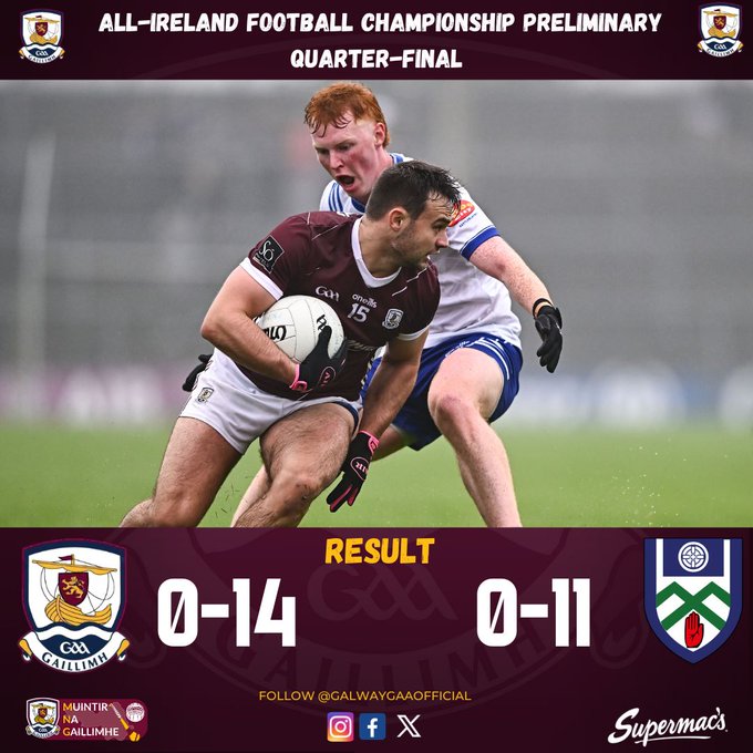 Galway Shows Grit in Victory Over Monaghan to Reach All-Ireland QF