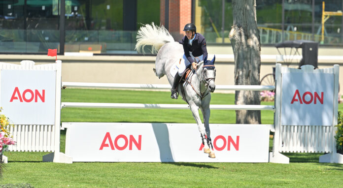 Britain's Matthew Sampson and Daniel win the AON Grand Prix