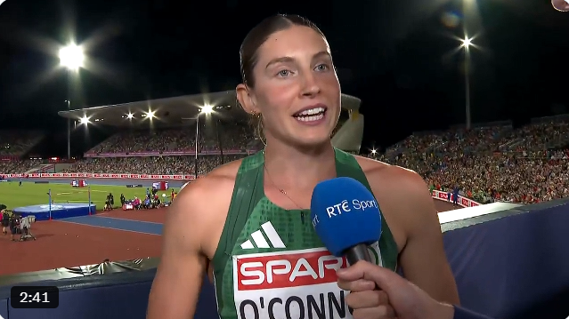 Kate O'Connor talking to RTÉ Sport.